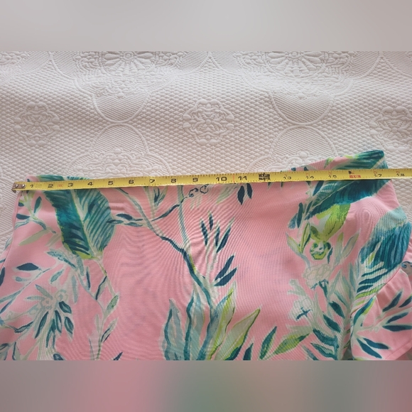 Lilly Pulitzer Pink and Green Leaf Print Top and Skort Set - Picture 10 of 10